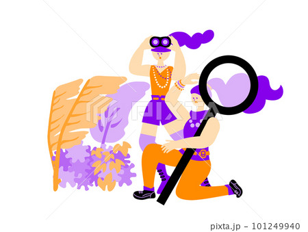 research_look up_people_探す・調べる人々_女性_ベクター_イラスト_素材 research_look up_people_探す・調べる人々_女性_ベクター_イラスト_素材 101249940