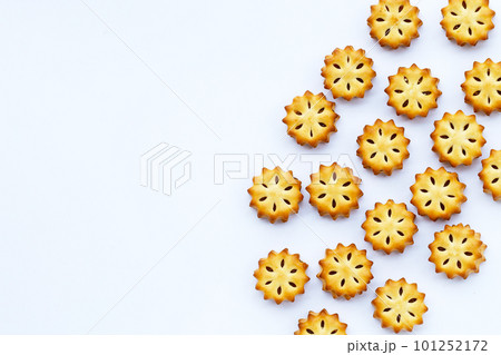 Pineapple Biscuits isolated on white background. Pineapple Biscuits isolated on white background. 101252172