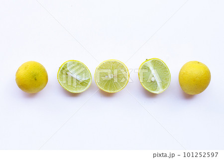 Frsh limes isolated on white background. Frsh limes isolated on white background. 101252597