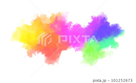鮮やかな虹色の水彩テクスチャ 101252673