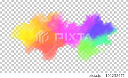 鮮やかな虹色の水彩テクスチャ 101252673
