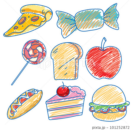 Simple children scribble of food 101252872