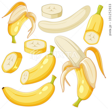 Set of banana fruit cartoon Set of banana fruit cartoon 101252933