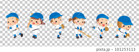 野球をする可愛い子供たちのイラスト セット バリエーション 白背景 ベクター 全身 人物 野球をする可愛い子供たちのイラスト セット バリエーション 白背景 ベクター 全身 人物 101253113