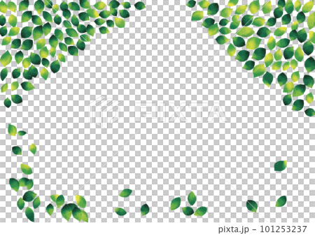 水彩觸摸綠葉新鮮綠色框架 101253237