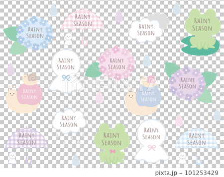 Cute frame set for rainy season 101253429