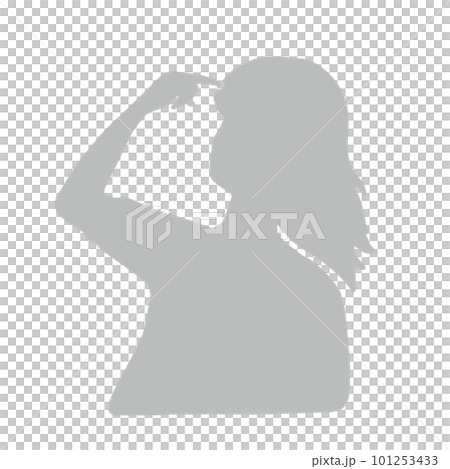 A silhouette illustration of a woman tracing a memory she can't remember Gray A silhouette illustration of a woman tracing a memory she can't remember Gray 101253433