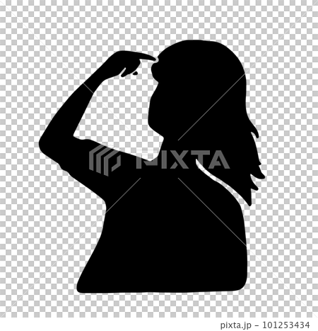 Illustration of a female silhouette that I can't remember anything black Illustration of a female silhouette that I can't remember anything black 101253434