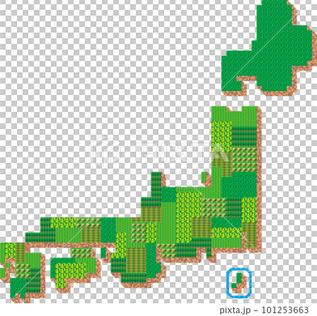 ロールプレイングゲームのマップ風　シンプルな日本地図 101253663