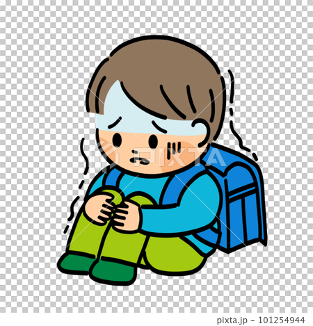 不安で震える男の子 不安で震える男の子 101254944