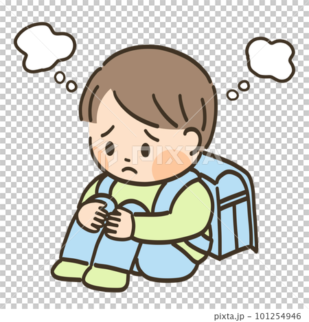悩む小学生男子 101254946