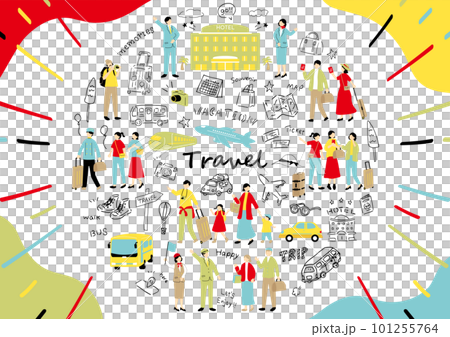 旅行を楽しむ人達 101255764