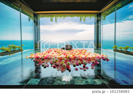 綺麗な海が見えるバリ島のスパ 101256065