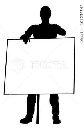 Protest Rally March Picket Sign Silhouette Person Protest Rally March Picket Sign Silhouette Person 101256349