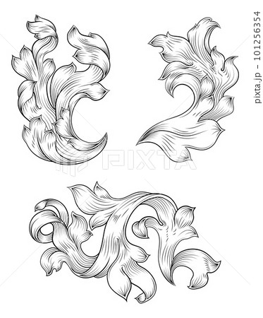 Filigree Heraldic Crest Coat Of Arms Floral Design 101256354