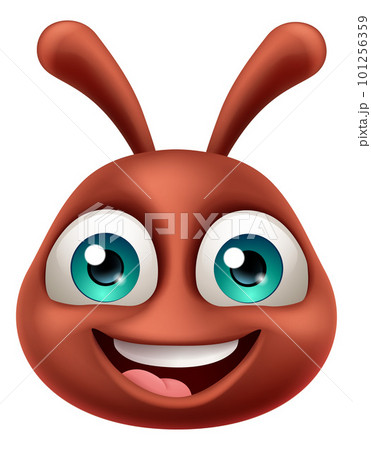 Ant Insect Bug Cute Emoticon Face Cartoon Mascot 101256359