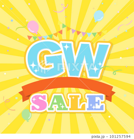 GWイメージ背景とタイトルイラスト素材 GWイメージ背景とタイトルイラスト素材 101257594