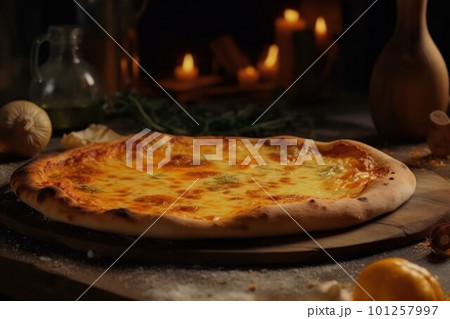 Italian cheese pizza. Meal cooking. Generate Ai Italian cheese pizza. Meal cooking. Generate Ai 101257997