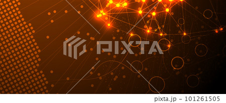 Neural network concept. Connected cells with links. High technology process. Abstract background 101261505