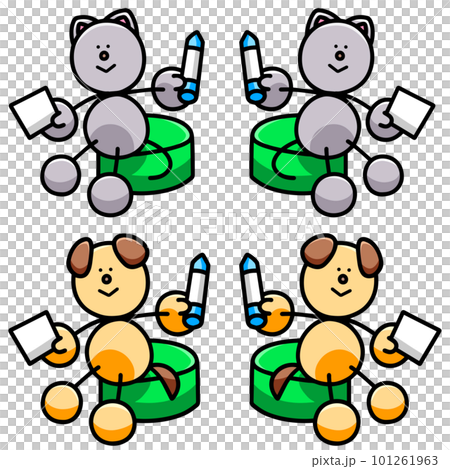 Illustration set of crafting Wanmaru and Nyanmaru, dog and cat Illustration set of crafting Wanmaru and Nyanmaru, dog and cat 101261963