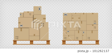 Cardboard boxes on a pallet. Cargo delivery 101262137