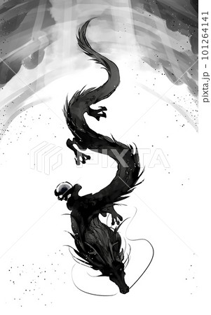 空から降りてくる黒龍 101264141