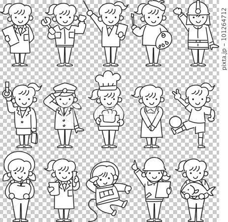 Girls dressed for various occupations Girls dressed for various occupations 101264712