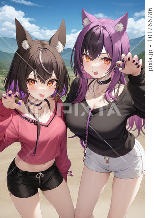 オオカミ耳のセクシーな女の子 101266286