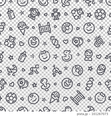Baby Seamless Pattern with Icons 101267073