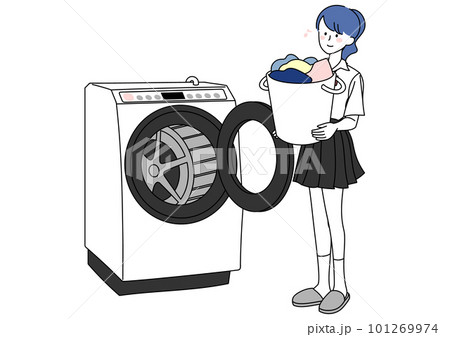 洗濯する女子高校生 洗濯する女子高校生 101269974