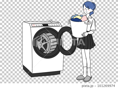 洗濯する女子高校生 洗濯する女子高校生 101269974