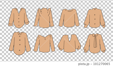 Orange shirt illustration set 101270065