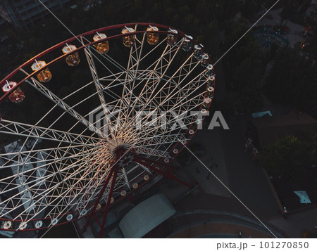 Ferris wheel in central city park, aerial Kharkiv Ferris wheel in central city park, aerial Kharkiv 101270850