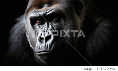 黒背景のゴリラ 黒背景のゴリラ 101270943