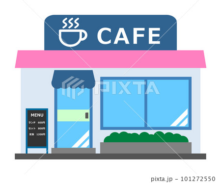 コーヒーを販売する喫茶店のイラスト コーヒーを販売する喫茶店のイラスト 101272550