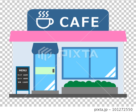 Illustration of a coffee shop selling coffee Illustration of a coffee shop selling coffee 101272550
