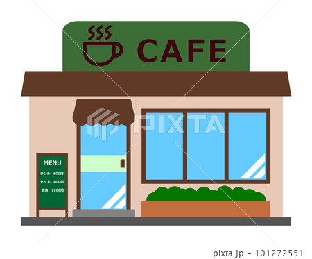 コーヒーを販売する喫茶店のイラスト コーヒーを販売する喫茶店のイラスト 101272551