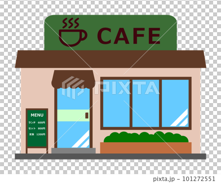 Illustration of a coffee shop selling coffee 101272551