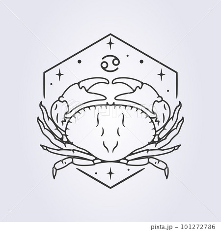 cancer zodiac astrology horoscope vector line art illustration design 101272786
