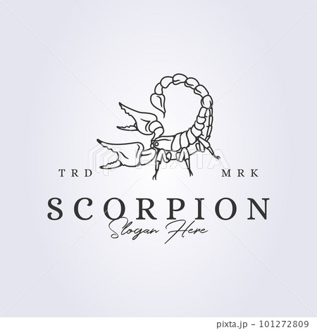 wild scorpion line art logo vector illustration design 101272809