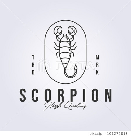 scorpion line art logo vector illustration design in badge scorpion line art logo vector illustration design in badge 101272813