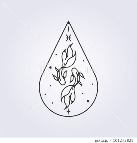 pisces zodiac astrology horoscope vector line art illustration design 101272829