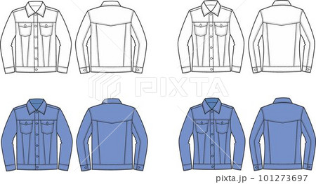 Mans and womans jean jacket. Front and back. Mans and womans jean jacket. Front and back. 101273697