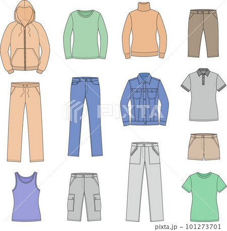 Set of womans casual clothes. 101273701