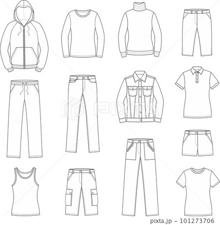 Set of womans casual clothes. 101273706