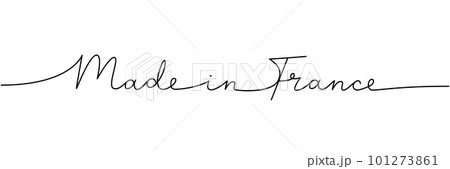 Made in France - word with continuous one line. Minimalist drawing of phrase illustration. France country - continuous one line illustration. 101273861