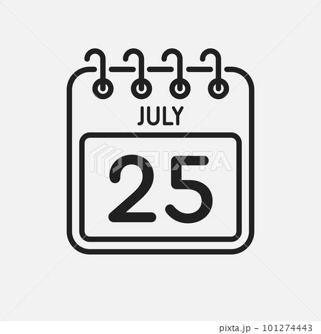 Icon page calendar day - 25 July 101274443