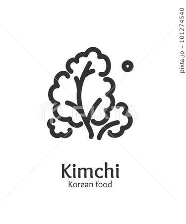 Korean Food Kimchi Sign Thin Line Icon Emblem...のイラスト素材 [101274540] - PIXTA