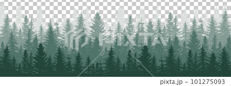 針葉林全景景觀的矢量圖解。森林的景色。 101275093