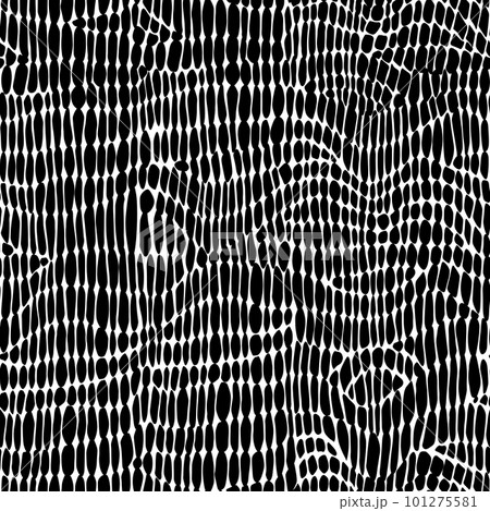 Abstract modern crocodile leather seamless pattern. Animals trendy background. Black and white decorative vector illustration for print, fabric, textile. Modern ornament of stylized alligator skin Abstract modern crocodile leather seamless pattern. Animals trendy background. Black and white decorative vector illustration for print, fabric, textile. Modern ornament of stylized alligator skin 101275581